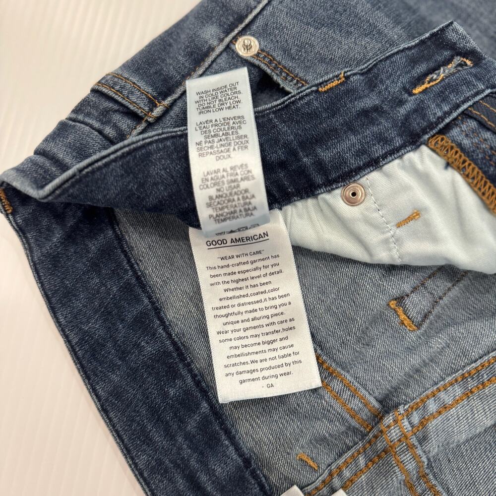 Good American Good Legs Jeans Womens 10/30 Blue High Rise Ankle Slit Skinny Crop - Picture 11 of 16